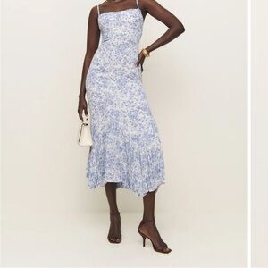 NWT Reformation Floral Blue Midi Dress